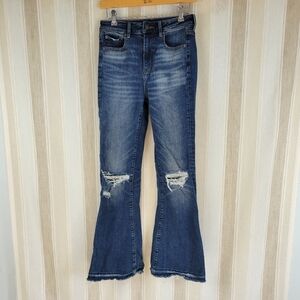 American Eagle Super‎ Stretch Highest Rise Flare Jeans Blue Size 4